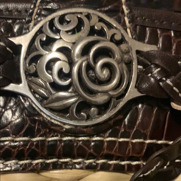 Brighton Candace Straw & leather Shoulder bag double heart charm double straps - Picture 11 of 15